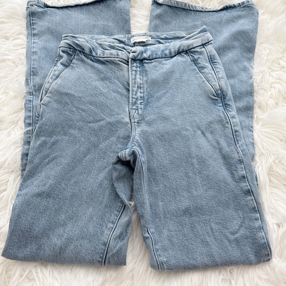 Good American Blue Stonewashed wide leg jeans six 0 - Picture 1 of 5